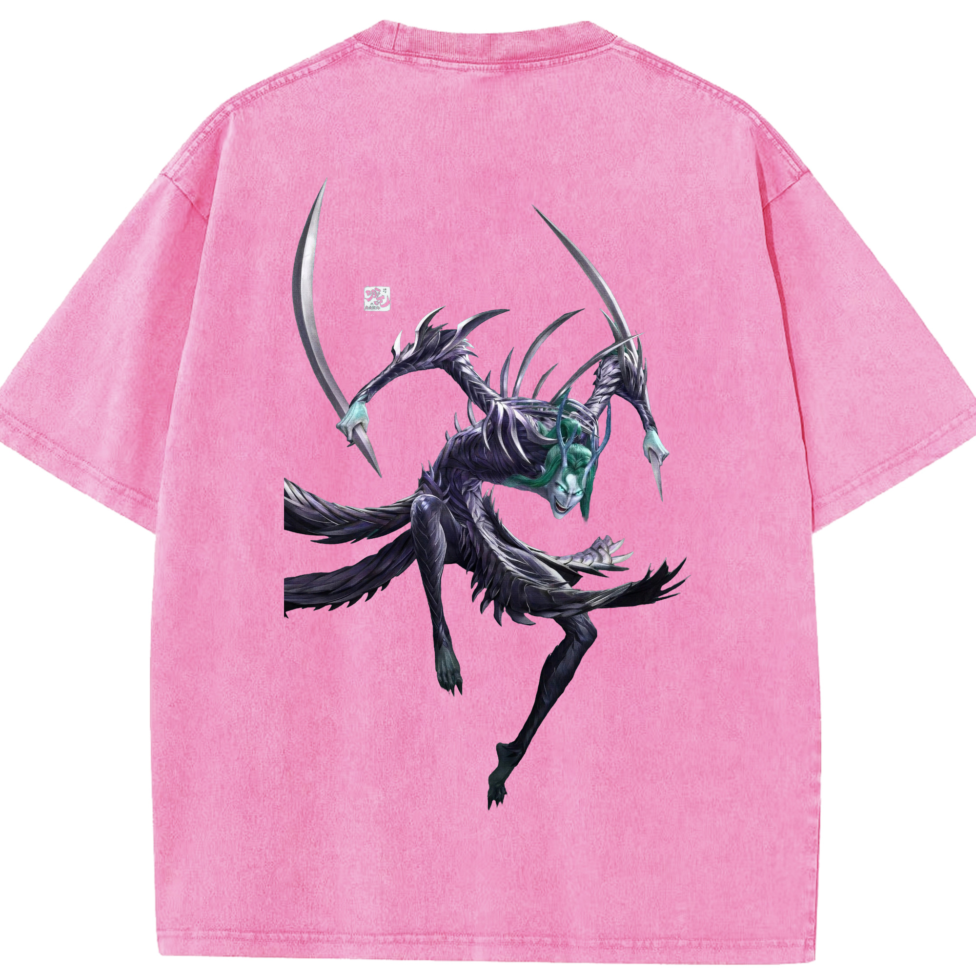 （画像用） Ne Zha 2 ナタ 魔童の大暴れ 綿100% ヴィンテージ風 半袖Tシャツ（背面プリント）